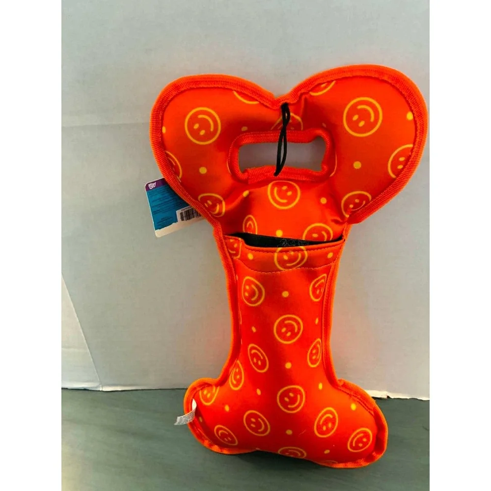 Play On Bottle Bone Tug Dog Toy Large Orange NWT Smiley Face Water Bottle Sleeve